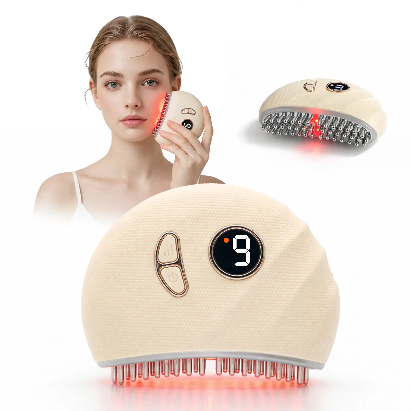 Facial Lymphatic Drainage Therapy Brush - Adjustable, Ergonomic Facial Tool with Multi-Needle Design for Precise Fit, Jawline Sculpting, Puffiness Reduction, TMJ Relief, Skin Radiance & Moisturizer Absorption Boost, Spa Beauty Equipment