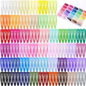 150pcs Hair Clips, 50 Hair Barrettes for Girls, 2 Inch Colorful Snap Hair Clips with Storage Case, Non Slip Metal Barrettes for Women Girls Toddler Kids Teens