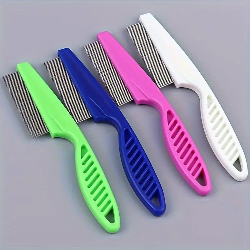 2-in-1 Pet Hair Removal and Tear Stain Remover Comb - Gently Removes Dandruff, Hair Stains, and Fleas - Perfect for Dogs and Cats