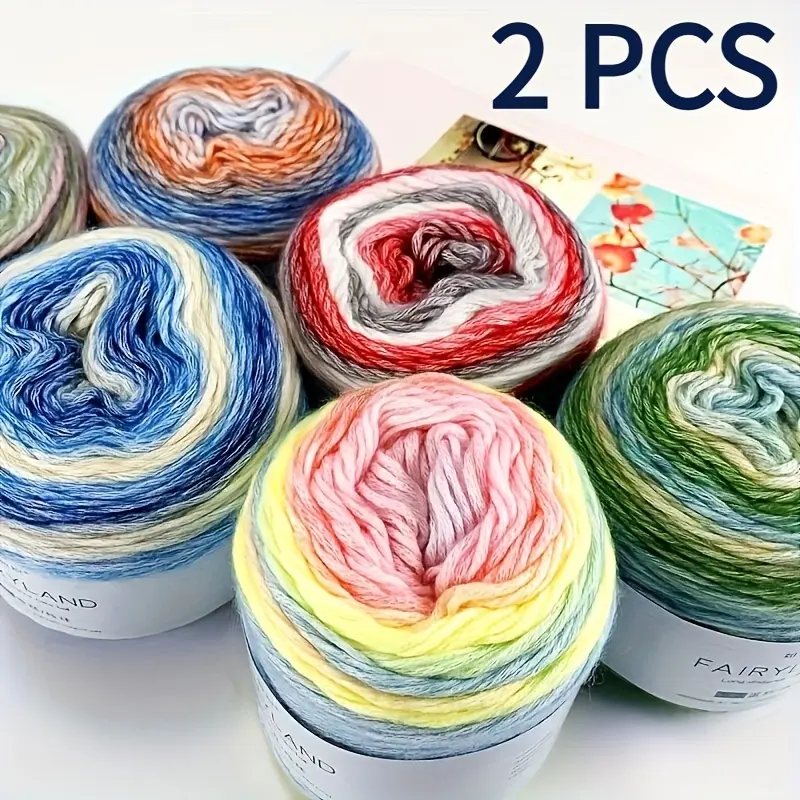2-Pack Cake Yarn, 80% Wool 20% Polyester Knitting Yarn for Sweaters, Scarves, Handmade Gift Materials for Halloween, Christmas (Toys & Hobbies, DIY Knitting & Crochet Supplies)