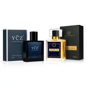YCZ Men's Premium Cologne Set: Eternal Love 75ml & Midnight Marine 50ml EDP Aromatic Citrusy Woody Scent Long-Effect Perfume for Clubbers Awakening Perfume Set