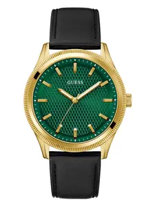 GUESS Male Two-Tone Leather Analog Watch
