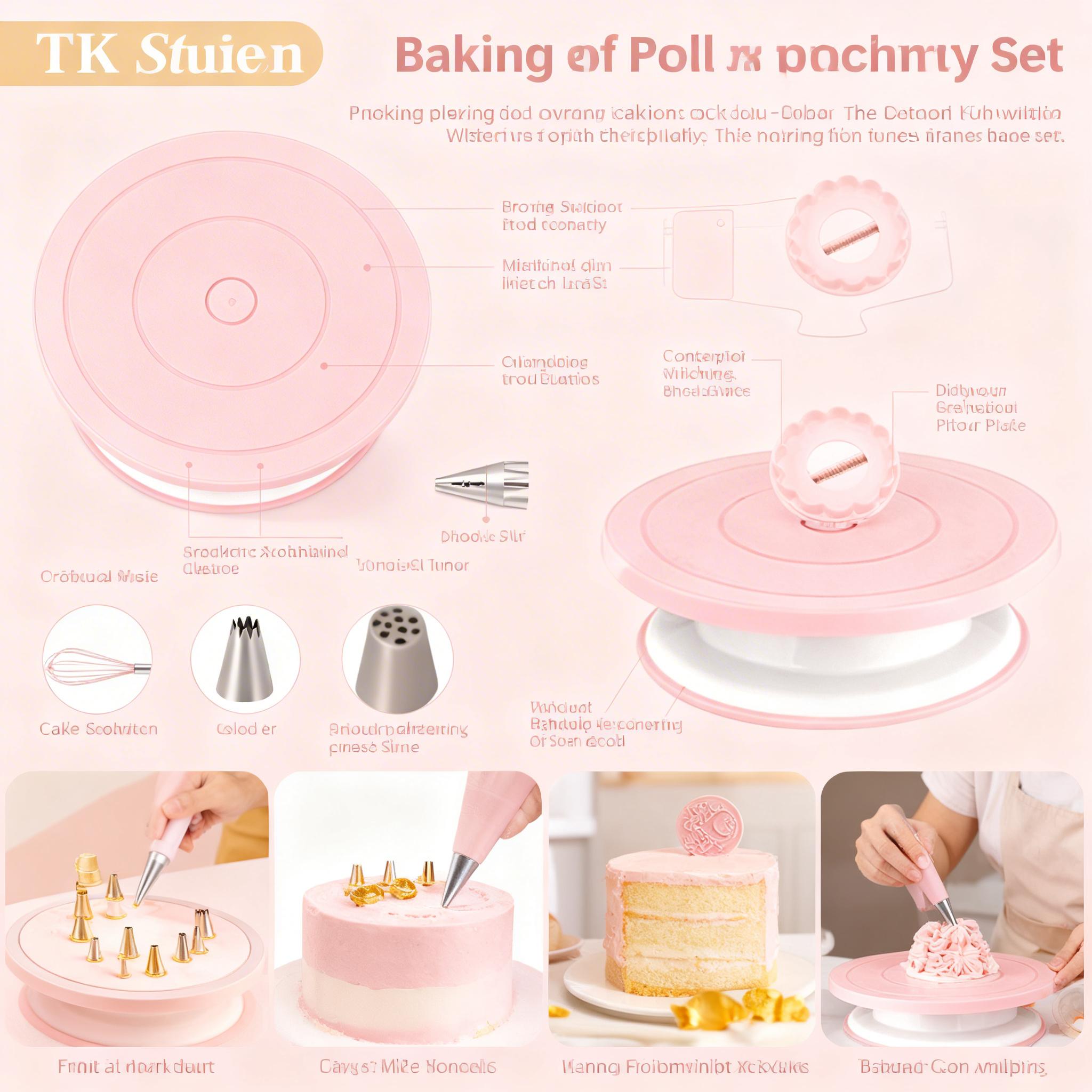 137 Pcs Cake Decorating Supplies Kit with Rotating Turntable, 58 Icing Tips, Piping Bags, Spatulas, Scrapers & Baking Tools Set for Beginners & Pros, Cake Decorating Set for Frosting, Birthday Cakes, Cupcakes