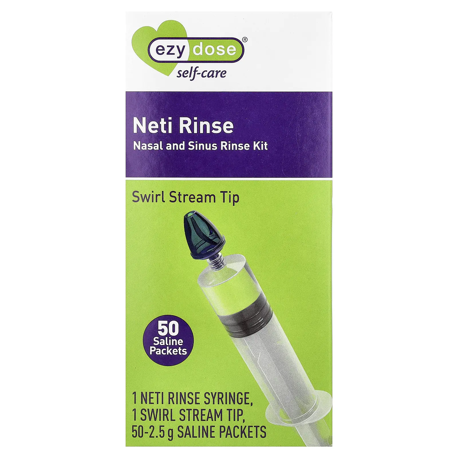 Ezy Dose Self-Care, Neti Rinse, Nasal and Sinus Rinse Kit, 52 Piece Kit | HSA/FSA Eligible