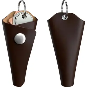 Full Grain Leather Key Wrap, Motorcycle Key Organizer, Durable Key Holder with Silencer & Key Ring Cover