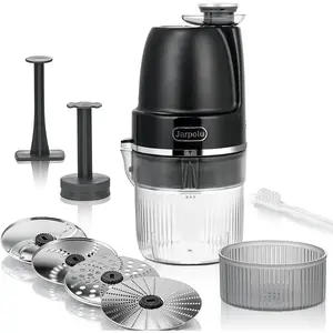 4 in 1 Electric Cheese Grater, Multifunctional Food Processing Machine, Labor-Saving Potato Shredder, Home Kitchen Vegetables Chopper, Suitable for Spice Veggies Fruits Nuts Biscuit, Black