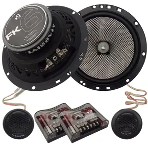 FK6 - 6.5" 80 Watts RMS Component Kit Speakers with High-Tec Sonic Performance, Heavy Gauge Steel Basket, and Custom Fiber Glass Cones