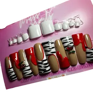 XL Long Duck Shaped GEL PRESS ON NAILS (NO TOES) for Nail Art and Care - Durable & Long-Lasting Press-On Nails with Unique Design