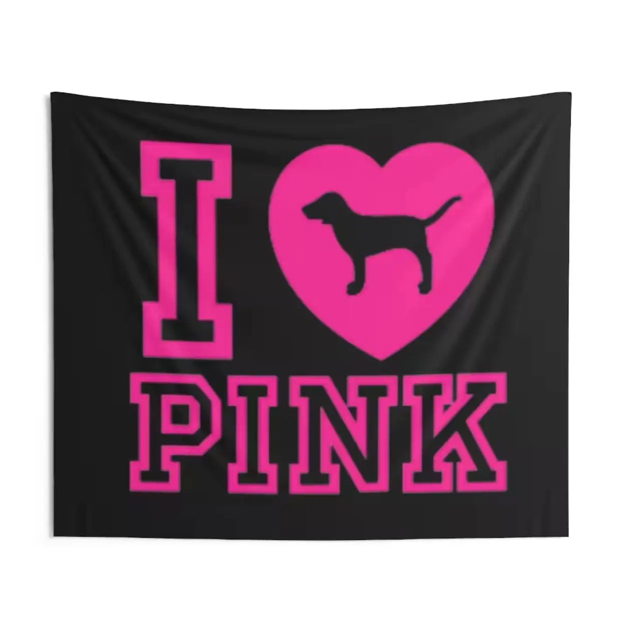 I Love Pink VS PINK Wall Tapestry, Wall Decor, McBling, Y2K, 2000s, Emo, Alternative Juicy Couture Pink VS