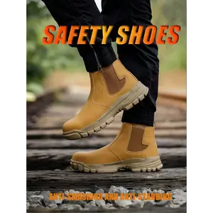 Men's Steel Toe Work Shoes - Fire-Resistant, Puncture-Resistant, Non-Slip Safety Boots With Anti-Spark Protection, EVA Midsole For Construction, Welding, And Industrial Work - Zapatos De Hombre - Steel Toe Shoes Men - Non Slip Work Shoes -