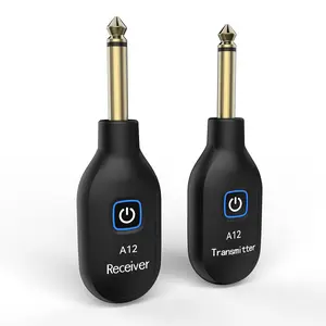 2.4G Wireless Guitar System Rechargeable Li-Battery, 100ft Range, Plug & Play for Guitar, Bass, Violin, Keyboard - Black