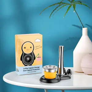 【i Cafilas】[YD03]【not include Capsule and tamper】Coffee Filter Tamper Storage Shelve Holder Espresso Tamper Mat Stand Coffee Maker Cups Pods Support Base Rack Organizer Coffee Accessories for Dolce Gusto Nes