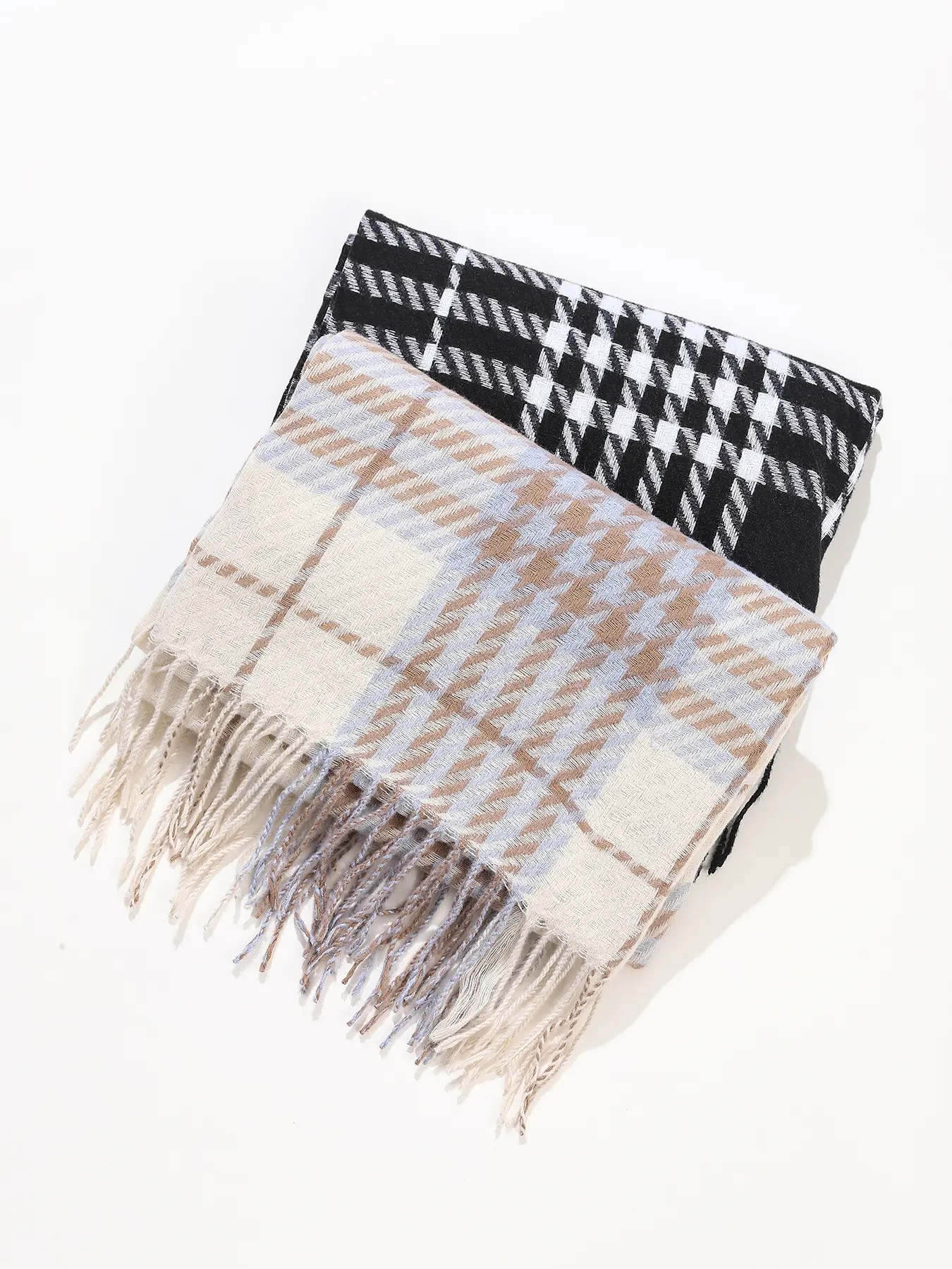women's Houndstooth Jacquard Scarf,high-end Winter shawl neck warmer,stylish and warm accessory