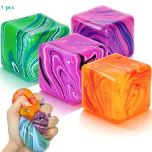 Ice Cube Squeeze Toy Fidget Toys Squishy Stress Cube, Decompression Squeeze, Stress Balls for Kids Adults Stress Relief, Ice Squishy Cube, Sensory Toys for Kids with Autism, Fidgets for Classroom Prize Toys, Stress Relieving Accessory