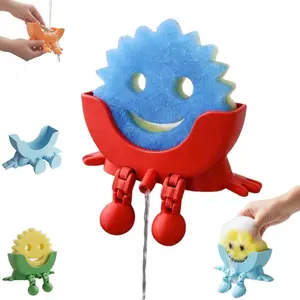 Cute Hanging Sponge Holder with Drainage – Keeps Your Sponge Dry & Smiling, For Scrub Daddy Holder, Funny Sponge Stand for Kitchen Sink, 3D Printing Countertop Sponge Holders