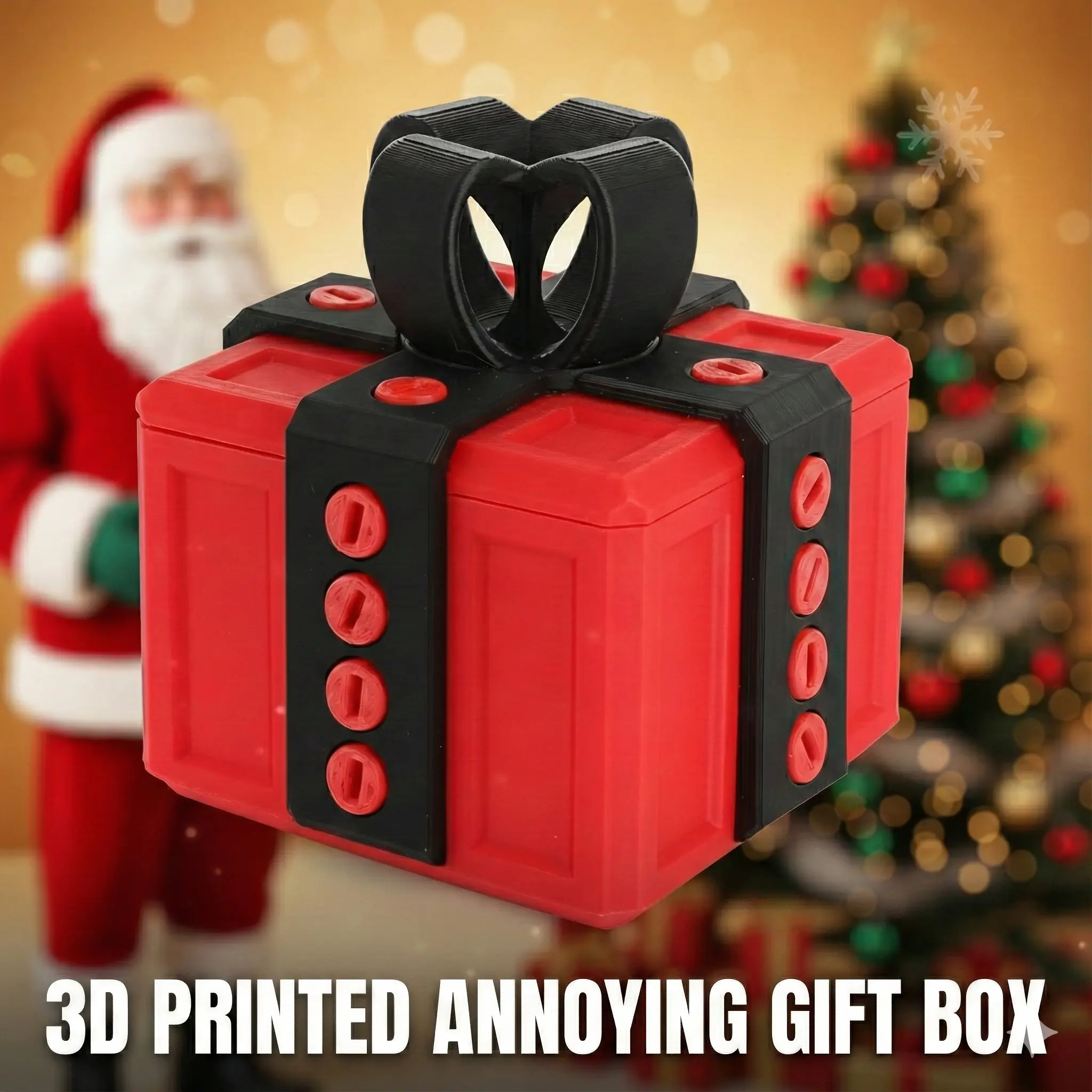 3D Printed Annoying Gift Box – Funny Puzzle Gift for Christmas & Birthdays Funny 3D-Printed Gift Box with Screw Lock Stress Relief & Home Decor Surprise 3D Printed Puzzle Box annoyingly funny gift box screw hidden lock print