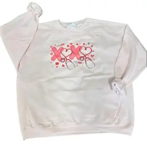 Healthcare Valentines Sweatshirt on Hanes Pale Pink
