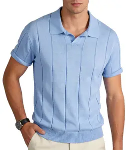 2026 #SummerVibes vintage minimalist short-sleeved t-shirt for both men and women, suitable for spring and autumn, slim-fit business casual stylish outdoor and leisure knitted polo shirt Plain Top