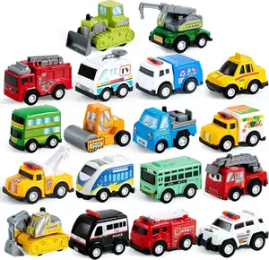 Easter basket stuffers 18pcs Pull Back Toy Cars and Vehicles Set, Pull Back City Cars and Trucks Toy Vehicles Set Model Car, Friction Powered Die-Cast Cars for Kids Outdoor Play  easter gifts for kids