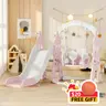 KORIMEFA 4-in-1 Kids sohochic Slide and Swing Set with Basketball Hoop Climbing Ladder Multifunctional Play Center for Active Fun Age 1+ Years Indoor Outdoor Playset Safe-Playground Equipment Playroom Sport-Golf Playset-soccer-football-dealsforyoudays