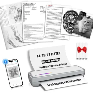 Portable Thermal Wireless Printers for Home Use, Inkless-Bluetooth-Printer Support for 8.5"x11" US Letter & A4 Size Thermal Paper Compatible with iOS, Android & Laptop for Tattoo,Travel,Office，office accessories