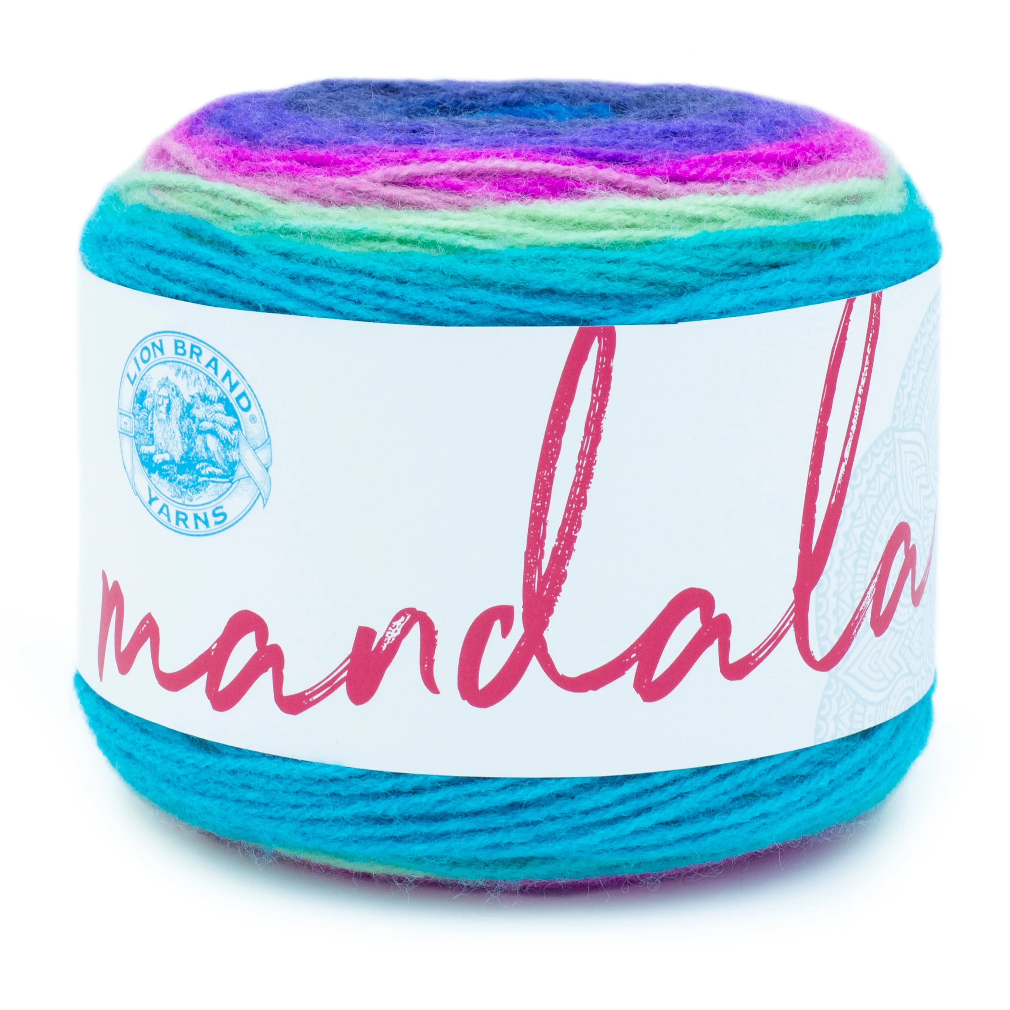 (2 Pack) Lion Brand Yarn Mandala Troll Self-Striping Light Acrylic Multi-Color Yarn
