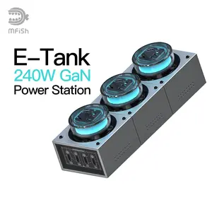 mfish E-Tank 240W GaN Power Station Desktop Charging Station, Powerful flash charging with RGB colorful lights, Seven ports universal charger dealsforyoudays
