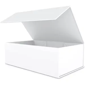 White  Box with  Closure Lid 10" X 6" X 3"  Boxe for Presents,Luxury for  Packaging, Bridesmaid Gifts Boxes,Birthday  Box