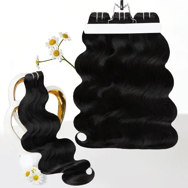 Luck Lady Wavy Hair Bundles, 16A Grade Body Wave Raw Human Hair, 4 Bundles 18-24 Inch, Soft Tangle-Free Bleach-Friendly Extensions for Body Wave Hairstyle