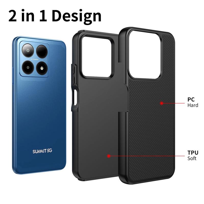 Compatible for Boost Summit 5G Case w/Tempered Glass Screen Protector [Military Grade] Ring Car Mount Kickstand Shockproof Hard Phone Case -