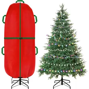 Upright Christmas Tree Storage Bag With Zipper & Adjustable Straps, Tear Resistant Storage Cover for 9 Foot Assembled Christmas Tree