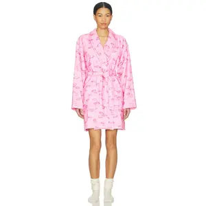 LoveShackFancy Indie Robe in Bubblegum Valentine