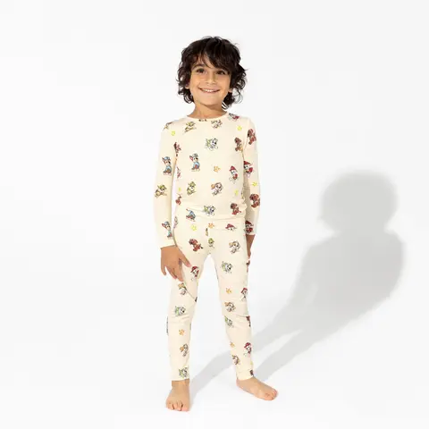 PAW Patrol Boys' Cartoon Colorful Sleepwear - Bamboo Blend Soft Breathable Long-Sleeve Print Pajama Set, Toddler Pjs with Animated Character Graphics