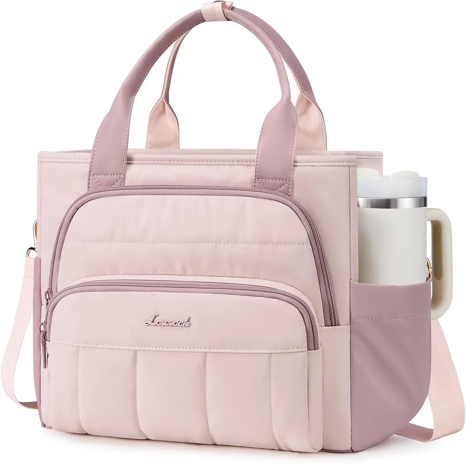 LOVEVOOK Lunch Box for Women, Large for Work & Picnic,Wide Opening Soft Cooler Bag with Large Cup Holder, 13L&18L