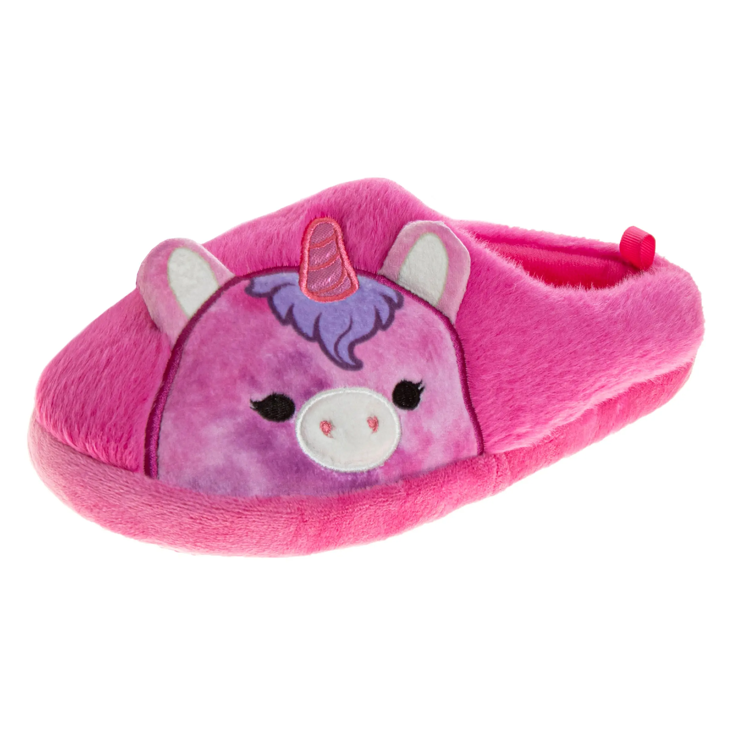 Squishmallows Lola the Unicorn Slippers for Girls, Fan Favorite Soft Plush Indoor House Shoes with Non-Slip Sole, Round, Synthetic, Flat Sole, Little Squishmallow Fans, All Season, Lightweight, Plush Charm, Soft Fabric, 3 - 4 Years, Fan Favorite Character