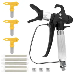 3600 PSI High Airless Paint Sprayer Gun with 5 Reversible Nozzle (211,313,415, 515, 517) Tips, Swivel Joint, 5 Airless Paint Sprayer Gun Filters for Exterior Paint/Primer,Fences