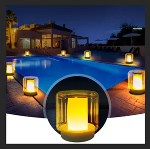 Solar floating flame pool light