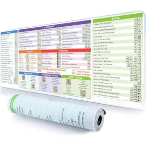 DeskGuide MS Office Keyboard Pad Shortcut Mouse Pad  Windows 31.5"x11.NonSlip Excel Cheat Sheet Desk Pad with ColorCoded Design  Excel/Word/PPT/Outlook Shortcuts Keyboard Mat and Mouse Pad