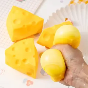 Cheese Squeeze Toy, Soft Novelty Toy, Bounce Sensory Experience, Helps Focus Attention, Relax Body, Adult Stress Relief Gift, Squishies