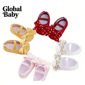 Global Baby Baby Girls Shoes Princess Shoes Non-slip Baby Shoes Bow Soft Soled Toddler Shoes Princess Shoes for Baby Girls Soft First Walking Shoes Star Heart Fashionable Cute Design