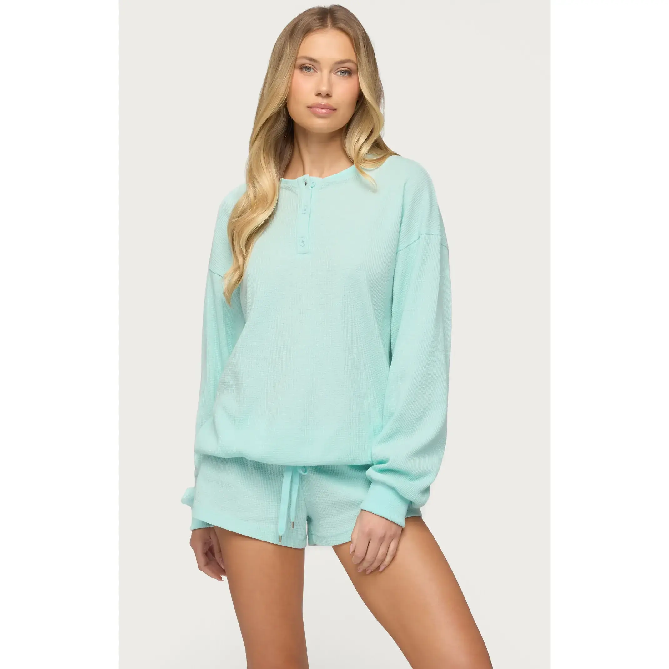 Edikted Women's Baila Waffle Henley Top