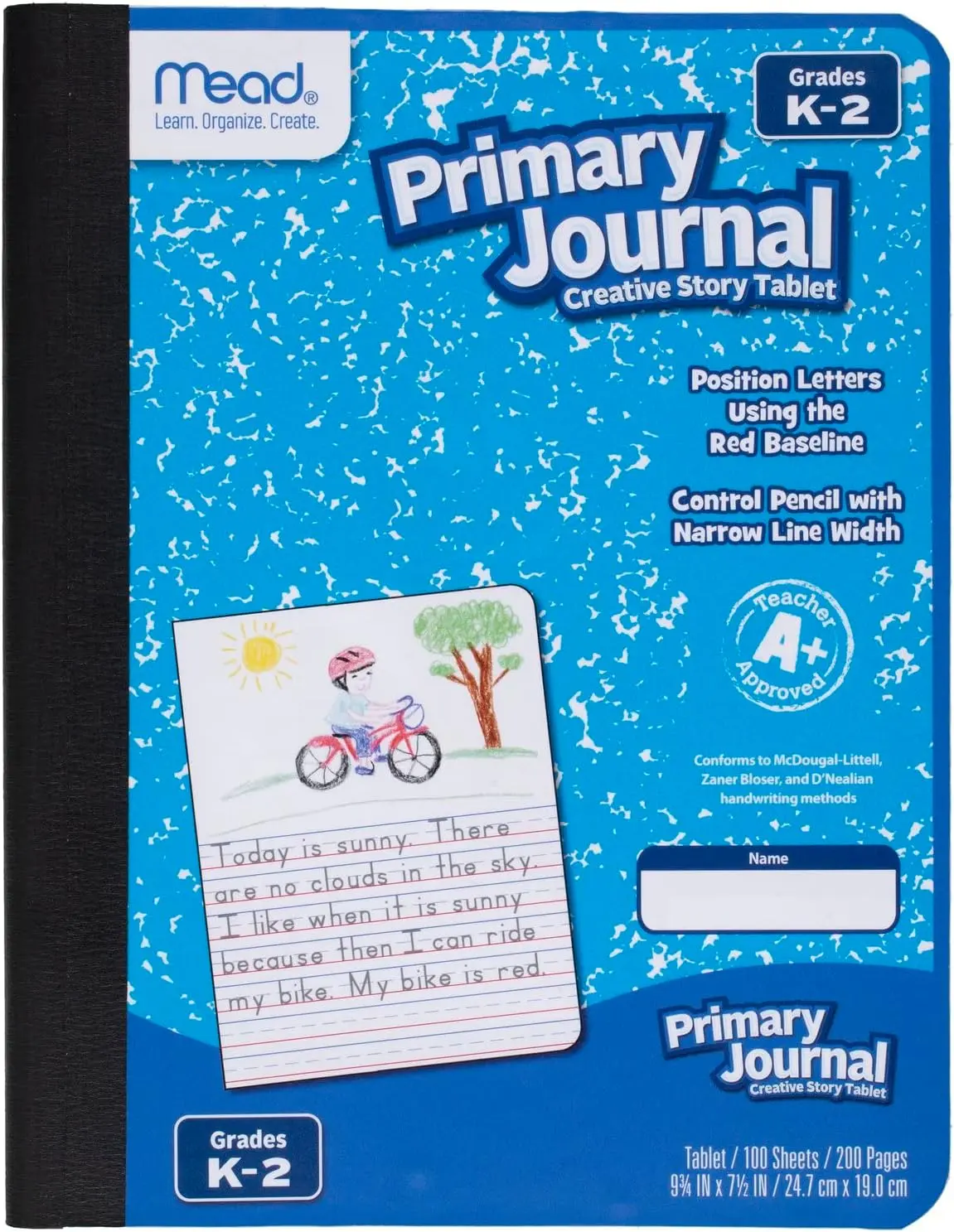 Journal Creative Story Tablet Composition Notebook, 7.5" x 9.75", Grades K-2, 100 Sheets, Blue (09554)