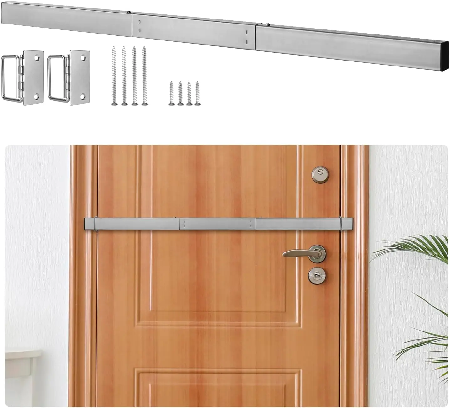 Door  Bar Barricade Brackets Kit Set Door Stopper Home   Devices for Front Door