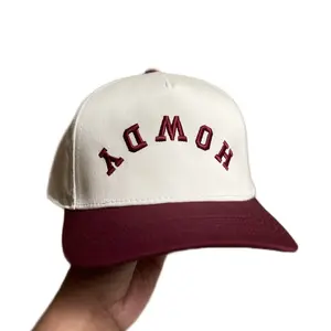 HOWDY Upside Down Structured Maroon Cap