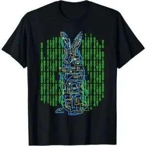 Easter T Shirt Binary Bunny Electric Rabbit Computer Coding T-Shirt