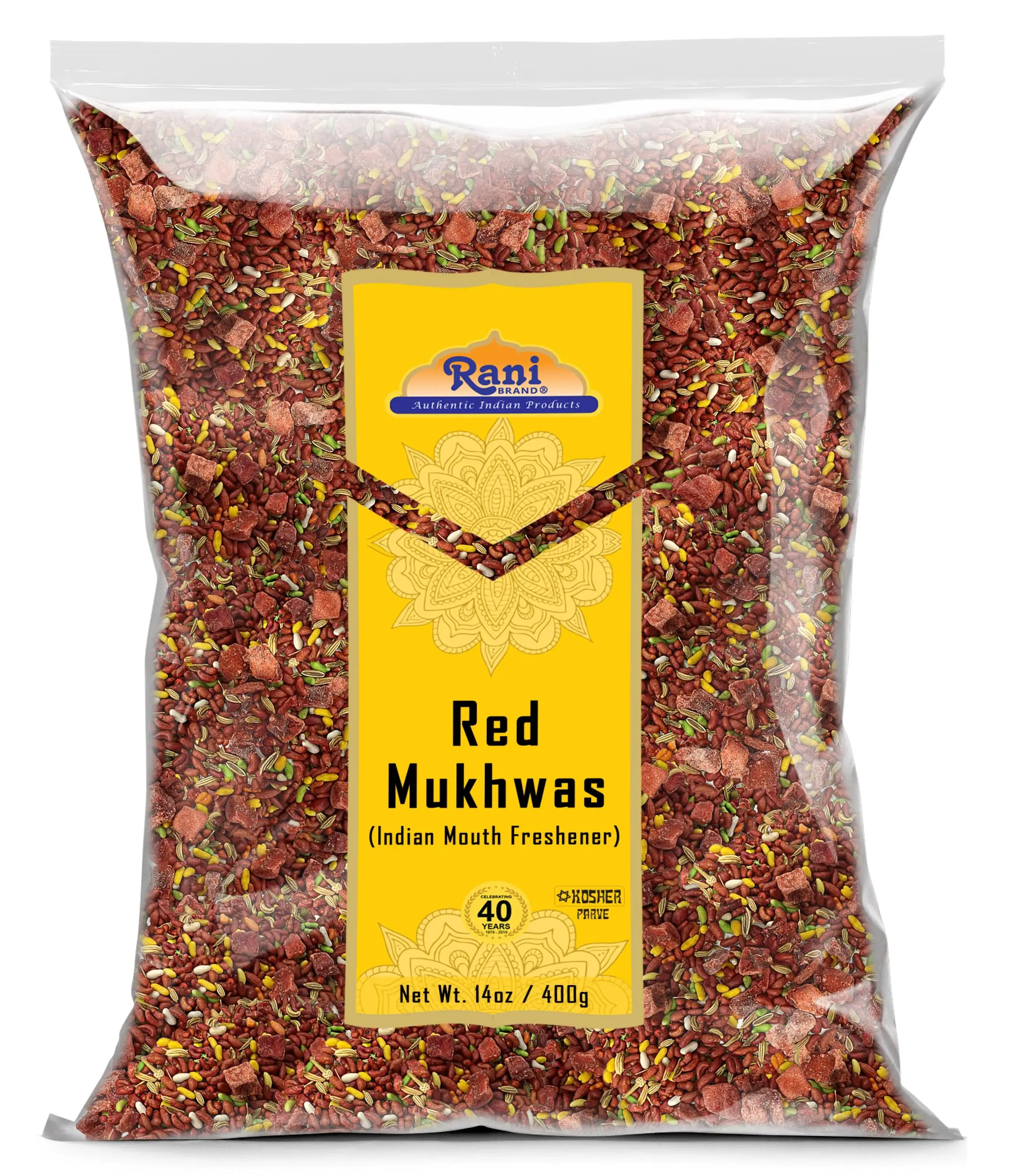Rani Red Mukhwas (Special Digestive Treat) 14oz (400g) ~ Vegan | Indian Candy Mouth Freshener | Kosher