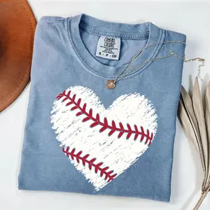 Baseball Distressed Heart Shirt, Women Baseball Shirt, Baseball Mama Shirt, Game Day Baseball Tee, Cute Baseball Lover Shirt, Mother Day Gift