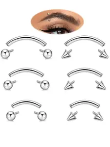 1pc 16g G23 Titanium Eyebrow Piercing Jewelry for Women, Curved Barbell Tiny Ring for Eyebrow Lip Tongue Tragus Earring