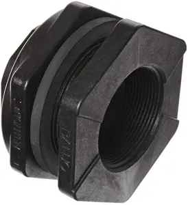 Banjo TF200 Polypropylene Bulkhead Tank Fitting 2" NPT Female FNPT x FNPT EPDM Gasket 150 psi Pressure