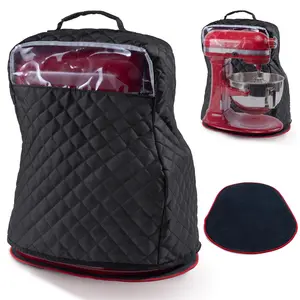 BAGSPRITE Stand Mixer Cover with Appliance Sliders Compatible with KitchenAid Mixer 4.5/5 Quart with Pockets for Kitchen Aid Accessories and Attachments